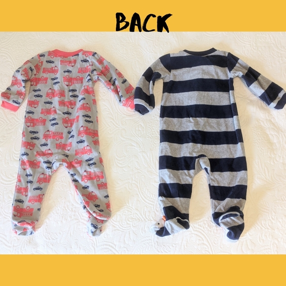 2 Carter's Long Sleeve Fleece Pajamas 6-9 mo - Picture 2 of 6